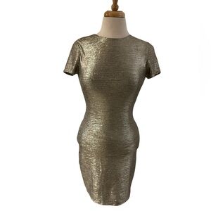 Alice + Olivia Delora Metallic Sheath Dress-Size 6-Cocktail, Wedding, Party